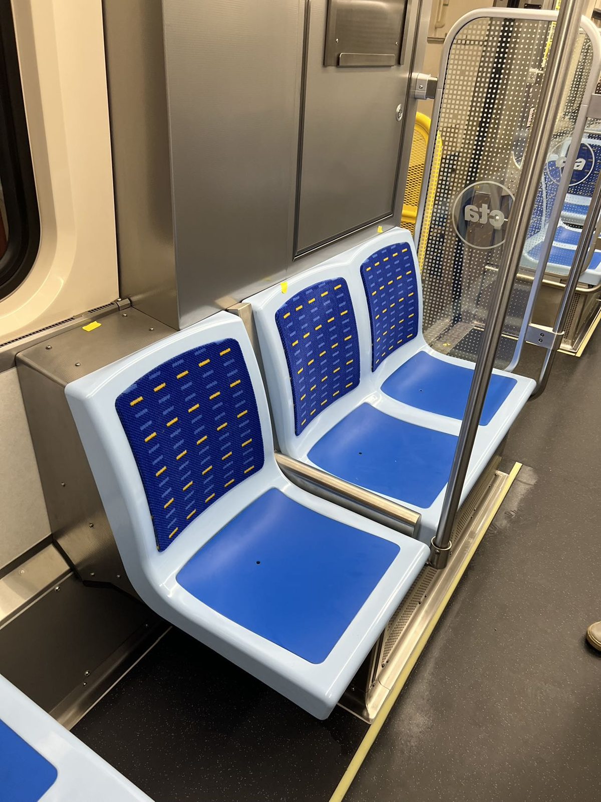 Seats installed in a CTA 7000 Series car